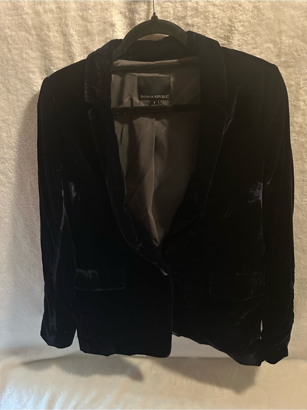 Banana Republic Velvet Blazer in Dark Navy